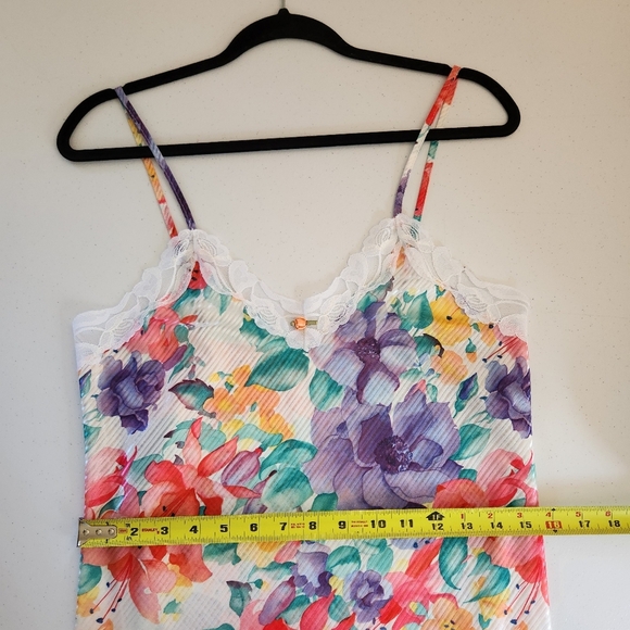 Vintage Floral Nightie Lingerie Sheer Slip Dress 90s 199ps Y2K Mini Fairycore - Picture 8 of 11